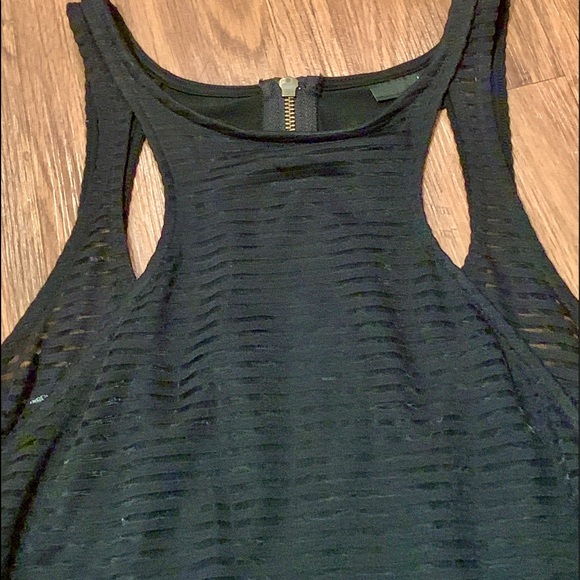 Black Bodycon Dress Zipper Back and Cutout Detail - Picture 6 of 6